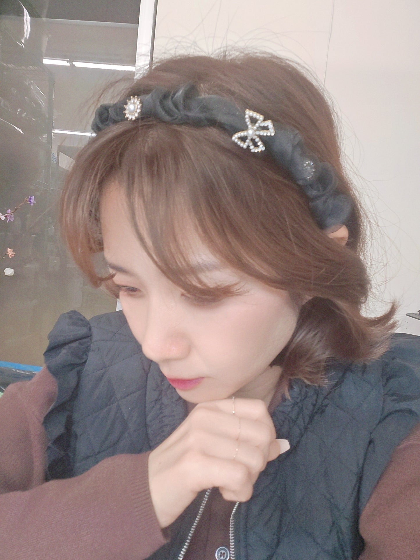 Cubic Stone Ribbon Princess Hairband