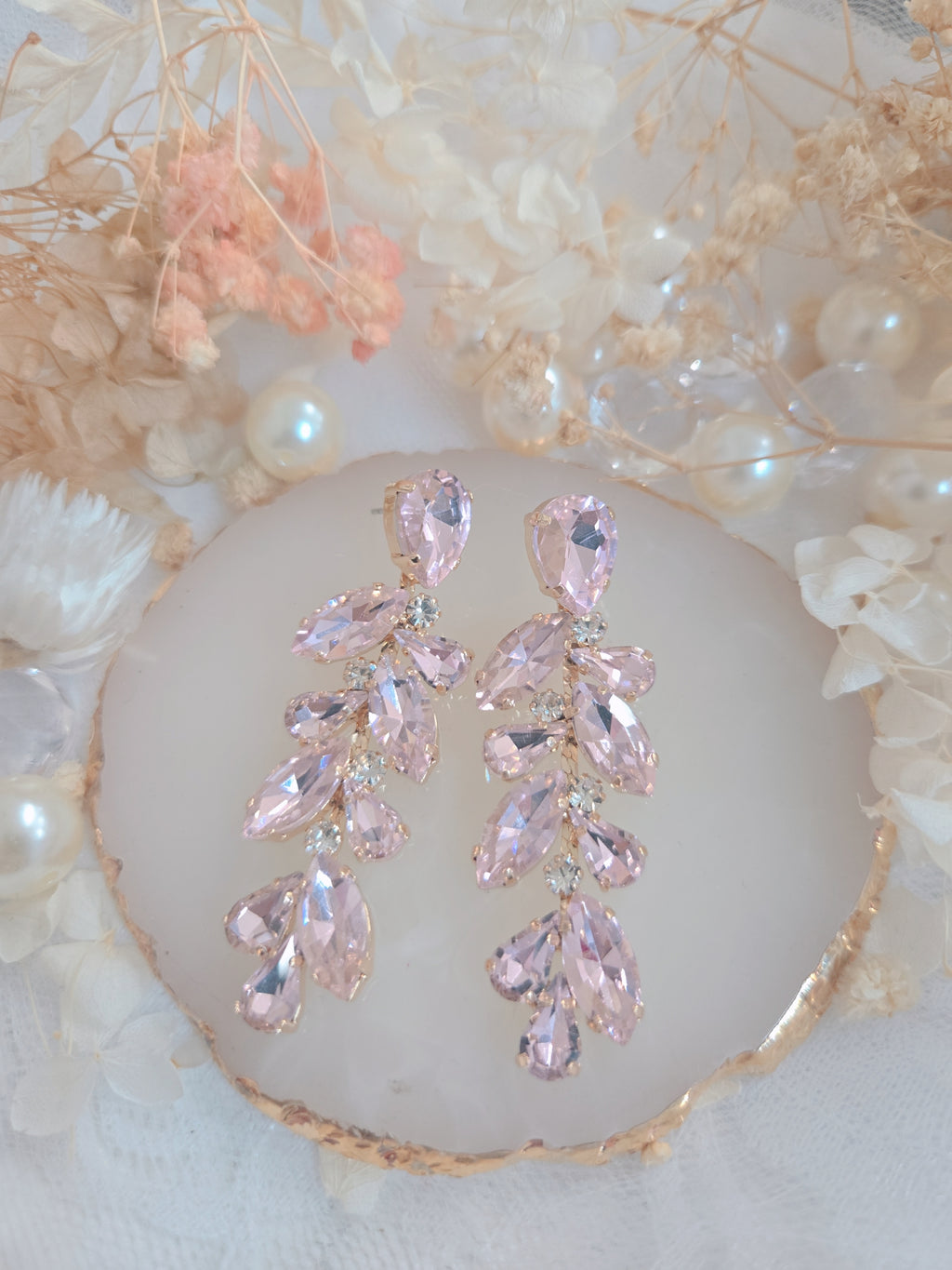 Pink Stone Bling 2.5" Drop Earring