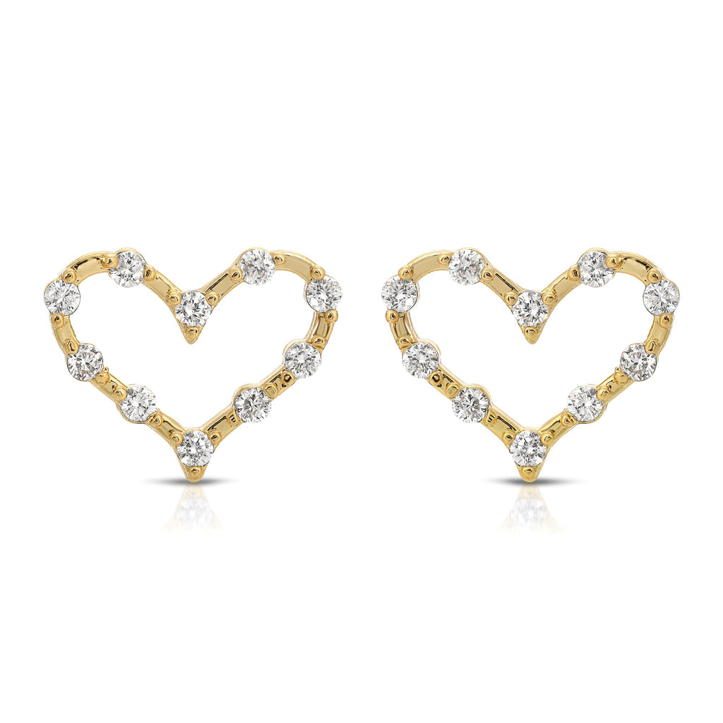 SS071512-Sterling Silver Post Cubic Zirconia Stone Brass Metal Stud Earrings