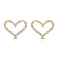 SS071512-Sterling Silver Post Cubic Zirconia Stone Brass Metal Stud Earrings