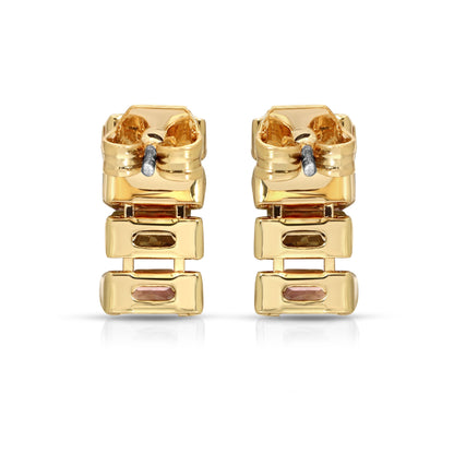 SS071523-Sterling Silver Post Cubic Zirconia Stone Brass Metal Stud Earrings